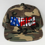 Adjustable MURICA snapback for toddlers, youth, and adults - Camo
