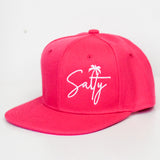 Beach themed adjustable snapback hat for kids - Neon Hot Pink