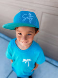 Beach themed adjustable snapback hat for kids
