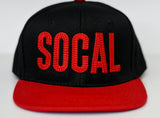 Kids snapback hat with SOCAL 3D stitched embroidery in multiple colors