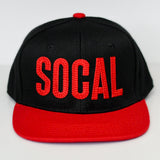 Kids snapback hat with SOCAL 3D stitched embroidery in multiple colors