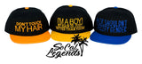 Boys embroidered snapback hat with text I’M A BOY! MY HAIR IS JUST BETTER THAN YOURS