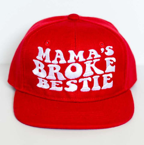 RTS YOUTH Red with White MAMA'S BROKE BESTIE Snapback