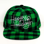 RTS YOUTH Green Plaid HAPPY HOLIDAYS Snapback