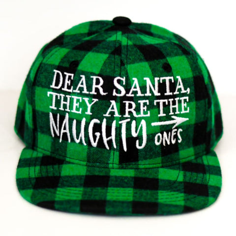 RTS YOUTH Green Plaid THEY ARE NAUGHTY Snapback