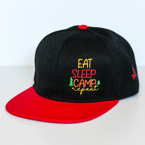 Eat Sleep Camp Repeat Snapback **REPS ONLY**