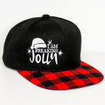 RTS YOUTH Black/Red Plaid I AM FREAKING JOLLY Snapback