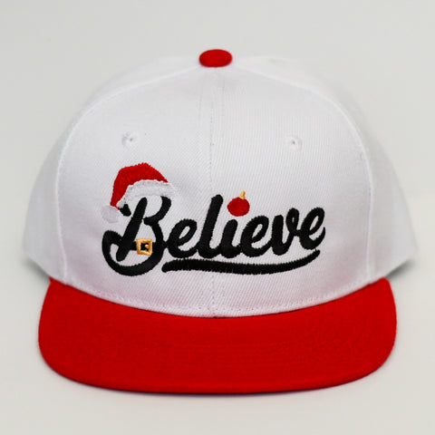 RTS YOUTH White/Red BELIEVE Snapback