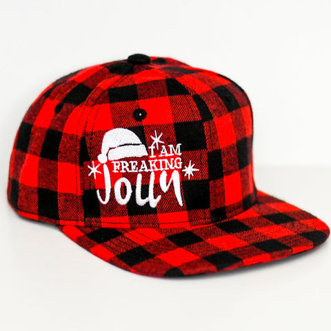 RTS YOUTH Red Plaid I am Freaking Jolly Snapback