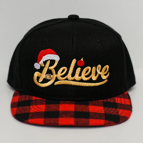 RTS YOUTH Black/Red Plaid BELIEVE Snapback