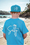 Beach themed adjustable snapback hat for kids