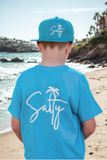 Beach themed adjustable snapback hat for kids