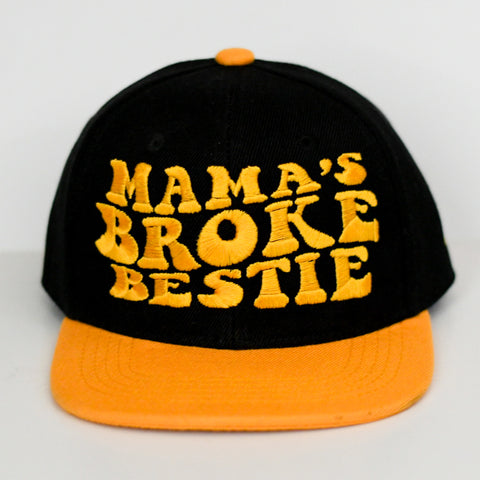RTS TODDLER Black/Yellow MAMA'S BROKE BESTIE Snapback **TINY ERROR**