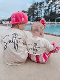 Beach themed adjustable snapback hat for kids