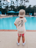Beach themed adjustable snapback hat for kids