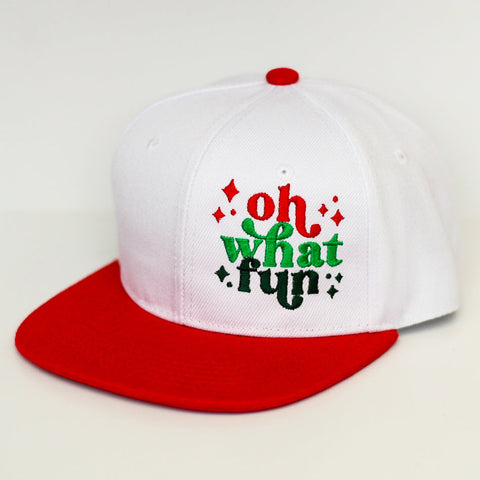 RTS YOUTH White/Red Plaid OH WHAT FUN Snapback