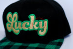 RTS YOUTH Black/Green Plaid LUCKY Snapback **TINY ERROR**