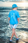 Beach themed adjustable snapback hat for kids