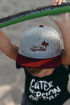 RTS ADULT Grey/Burgundy Logo Snapback