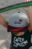 RTS ADULT Grey/Burgundy Logo Snapback