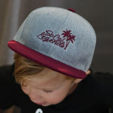 RTS ADULT Grey/Burgundy Logo Snapback