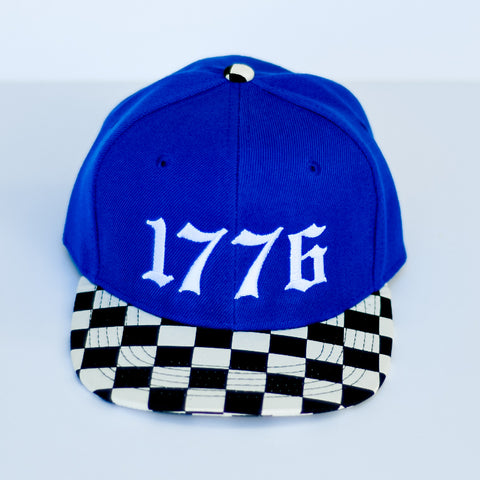 RTS Blue/Checker with White "1776" Snapback