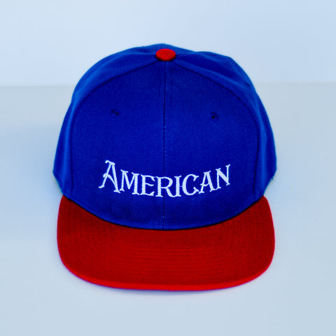 RTS Blue/Red with White "AMERICAN" Snapback