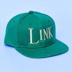 RTS YOUTH Solid Green with Gold LINK Snapback