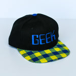 RTS YOUTH Black with Blue/Yellow Plaid with Blue GEEK Snapback