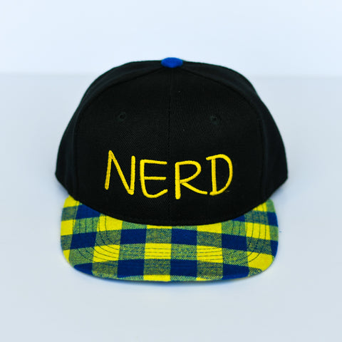 RTS YOUTH Black with Blue/Yellow Plaid with Yellow NERD Snapback