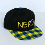 RTS YOUTH Black with Blue/Yellow Plaid with Yellow NERD Snapback