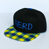 RTS YOUTH Black with Blue/Yellow Plaid with Blue NERD Snapback