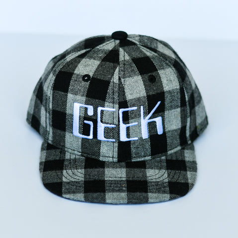 RTS TODDLER Black/Grey Plaid with White GEEK Snapback