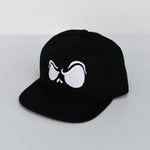 Solid Black with White Jack Eyes Snapback