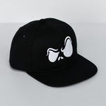 Solid Black with White Jack Eyes Snapback