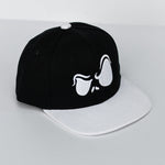 Black/White with White Jack Eyes Snapback