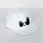 Solid White with Black Jack Eyes Snapback