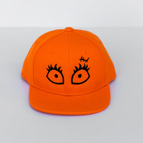 RTS Solid Orange with Black Sally Eyes Snapback