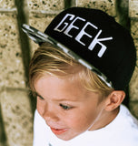 RTS YOUTH Black with Black/Grey Plaid with White GEEK Snapback