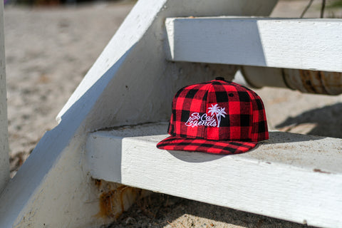 RTS YOUTH Red Plaid with White Logo Snapback