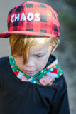 RTS YOUTH Red Plaid with White CHAOS Snapback