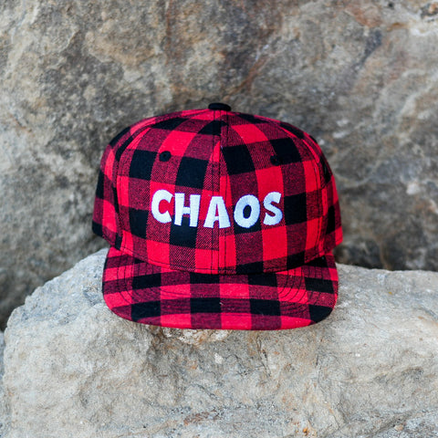 RTS YOUTH Red Plaid with White CHAOS Snapback