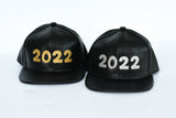 RTS Black Faux Leather with Silver 2022 Snapback