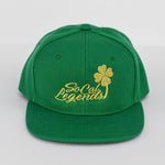 RTS Solid Green with Gold CLOVER SOCAL LOGO Snapback