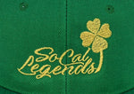 RTS Solid Green with Gold CLOVER SOCAL LOGO Snapback