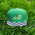 RTS YOUTH Kelly Green/Checker with Gold Logo Snapback