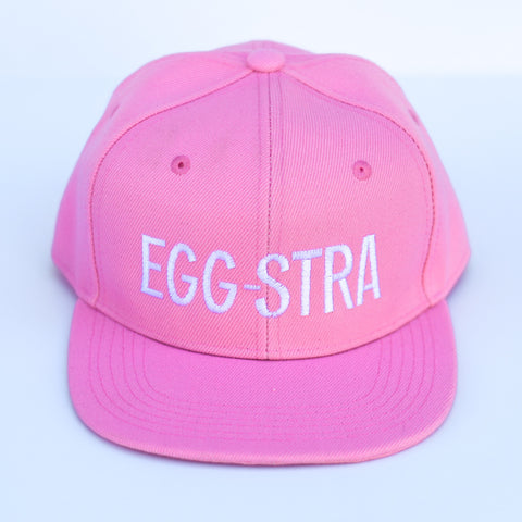 RTS Solid Baby Pink with White EGG-STRA Snapback