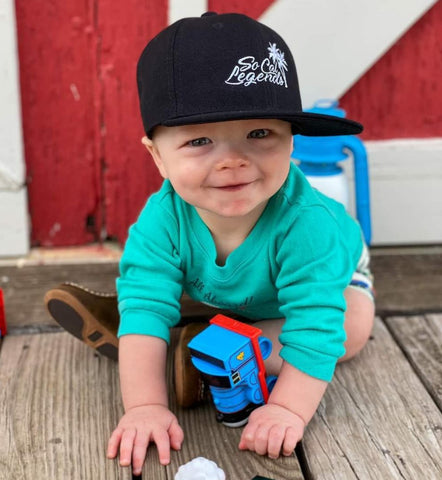 Solid Black Logo Snapback - Customize your Logo Color