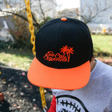 Black/Orange Logo Snapback