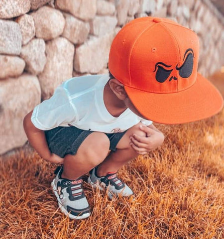 RTS TODDLER Orange with Black Jack Eyes Snapback